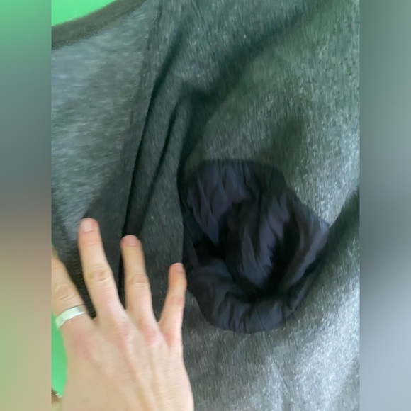 Vintage 80s A Trigere Coat trench black grey wool layered coat high collar - Picture 15 of 16